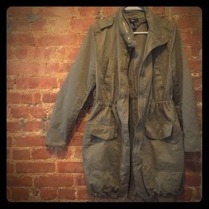 Green army parka